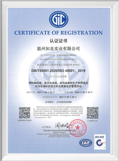 职业健康安全管理体系证书(ISO45001)